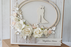 Kartka Ślubna rustykalna z dużym bukietem