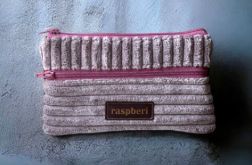 Pudroworóżowy portfelik ze sztruksu + panterka