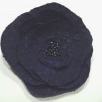 Broszka kwiat czarny - broszka kwiat z materiału