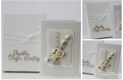 Zestaw karta pudełko chrzest ecri torebka II