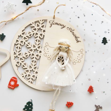 Zimowy Aniołek - dekoracja świąteczna