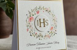 Ręcznie robione zaproszenia komunijne wzór 48