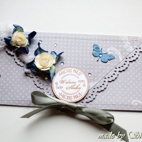 Kopertówka z okazji ślubu-'eleganckie szarości''