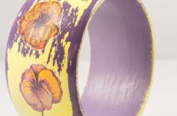 Bransoletka bratki, decoupage