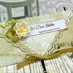 Kopertówka z okazji ślubu- delikatna oliwka