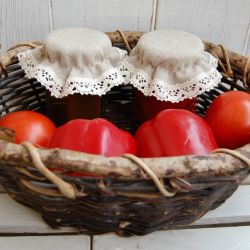 Małe, lniane kapturki na słoiki 