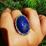 Srebrny pierścionek z lapis lazuli  - 