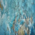 Blue lagoon 5, obraz abstrakcyjny ręcznie malowany do salonu - 