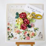 Kartka W DNIU ŚLUBU różana - Kartka ślubna z kwiatami