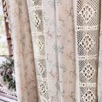 Zasłony gotowe lniane boho z frędzlami koronka dziergana panel 150/160cm - 