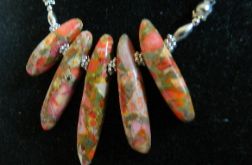 Pomarańczowy jaspis cętkowany, naszyjnik, kolia, wisior