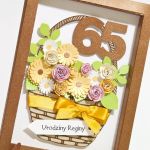 Kartka obrazek na 65 urodziny "Kosz kwiatów" - 