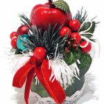 Stroik dekoracja Boże Narodzenie Jabłuszko - Czerwone jabłko na prezent