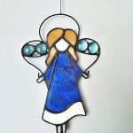 Unikat Tiffany - Angel Cherubin - ozdobiony drutem miedzianym