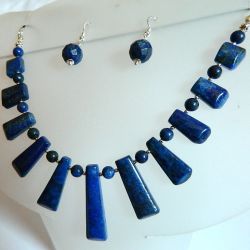 Lapis lazuli z pirytem, unikatowy zestaw