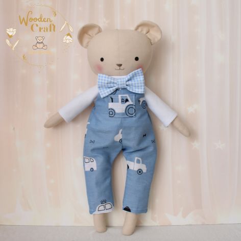 Miś Antoś w ogrodniczkach przytulanka prezent