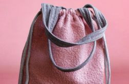 Różowo-szara plecakotorba 2w1 baranek