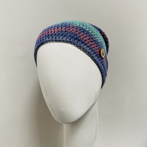 Czapka przejściowa cienka beanie smerf bawełna 4