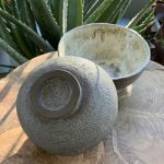 Miski ceramiczne z brązowej gliny - 