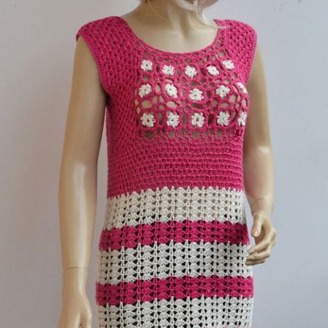 Różowa sukienka plażowa - tunika