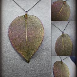Naszyjnik z tytanowym liściem Magnolii
