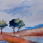 Drzewa-akwarela 18/13,5 cm  - 