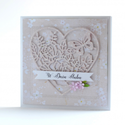 Kartka ŚLUBNA ażurowe serce #1