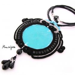 naszyjnik turkusowo czarny