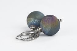Kolczyki Agat druzy 15mm, srebro 925 oksydowane, nr 1