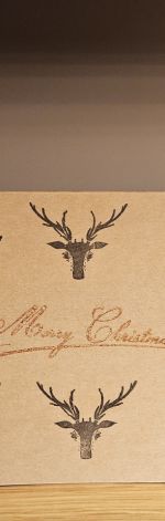 Kartka świąteczna - stemplowana - z brokatem