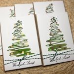 057,zestaw 5 kartek świątecznych z akwarelowymi choinkami - 057,zestaw 5 kartek świątecznych z akwarelowymi choinkami