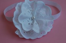 Opaska niemowlęca - "W bieli koronki"