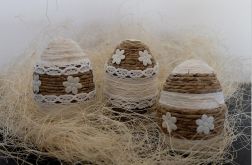 Sznurkowe pisanki - kwiatki