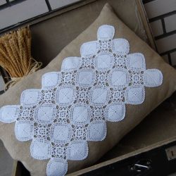 Lniana poszewka "Prowansalski szyk w prostokącie"