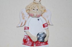 Będę w reprezentacji - aniołek z masy solnej, prezent, dekoracja