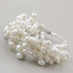 Perły w oplocie - bransoletka - 
