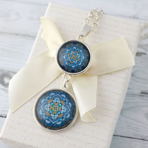 Mandala - szklany medalion