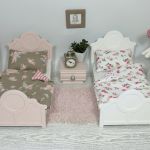 Różowe łóżko dla lalki lub misia - Dwa łóżka