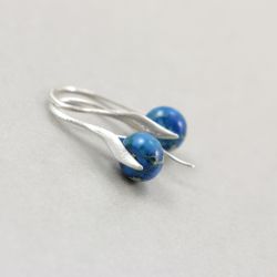 Jaspis cesarski niebieski - kolczyki