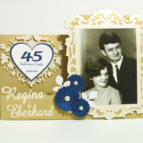 Kartka z okazji 45 rocznicy ślubu ze zdjęciem