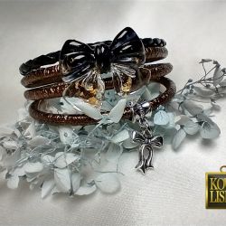 Popiół i Diament III - bransoletka z żywicy i ekoskóry