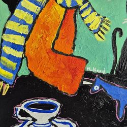 obraz  śniło mi się że siedziałam z kotami