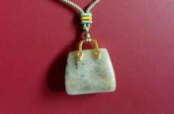 Labradoryt - kamień transformacji, wisiorek torebka