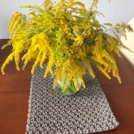 Bieżnik ręcznie robiony,obrus na stół mech ,35x100cm 5mm.