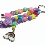 Kolorowy pastelowy breloczek tęczowy jednorożec - 