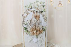 Kartka ślubna prezent "White Roses 1" GOTOWA
