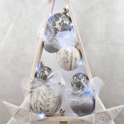 Drewniana choinka LED Handmade