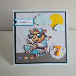 Kartka ręcznie robiona na urodziny Kapibara