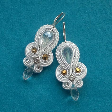 Kolczyki Biało-Srebrzyste & Złoto