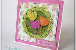 Kolorowa KARTKA z balonami na URODZINY, Roczek, Imieniny